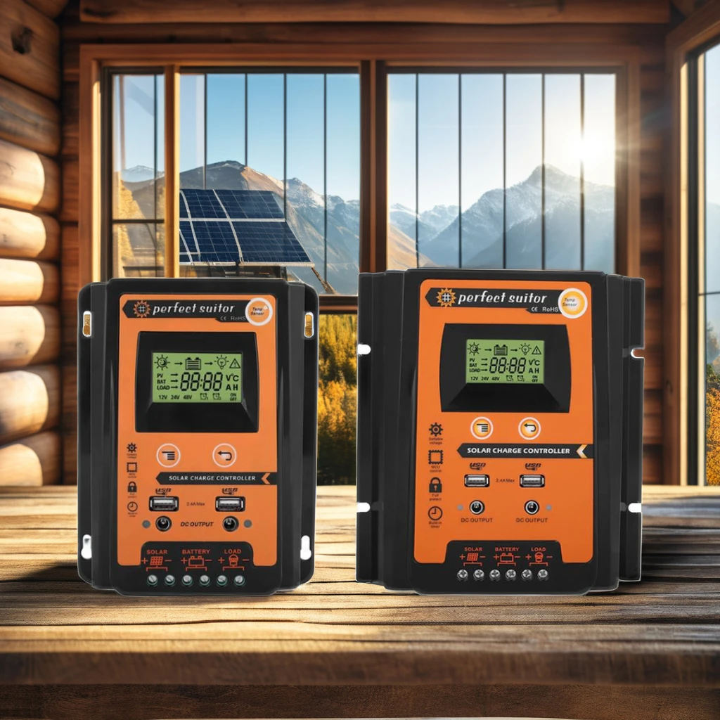 12V/24v Solar Panel Battery Controller Regulator Solar Charge Controller with Dual USB LCD Display Solar Charge Controller pwm