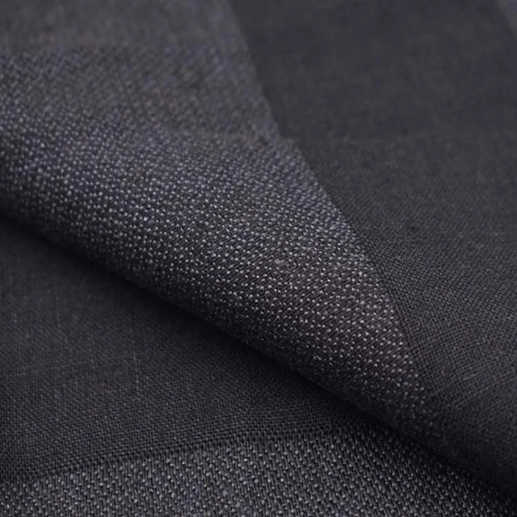 Wholesale custom belgian luxury black striped yarn dyed clothes flax fabrics dubai oeko-tex 100% linen fabric for suits