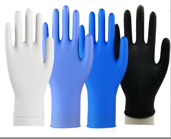 Powder free pure nitrile glove  black bule white pink Kitchen Tattoo waterproof gardening chemical resistant  nitrile glove