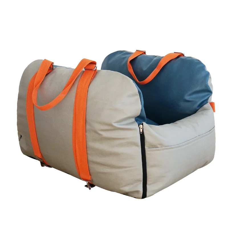 2023 Manufacturer luxury waterproof customized leather logo dog car booster seat bed  pet travel bed