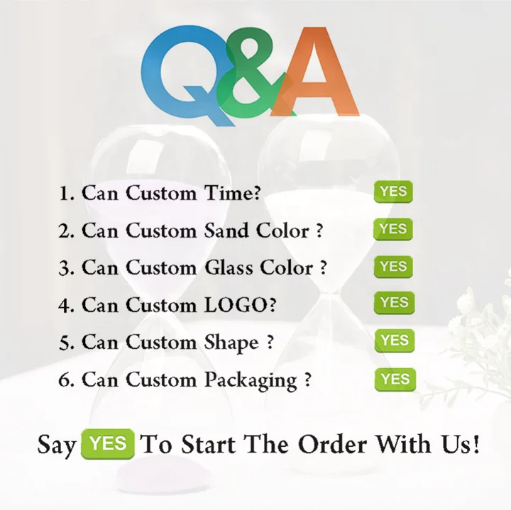 QIAOQI Hot Sale  3min 15min 30 min Custom LOGO Classic Sand Hourglass Sand Timer Colorful Hourglass