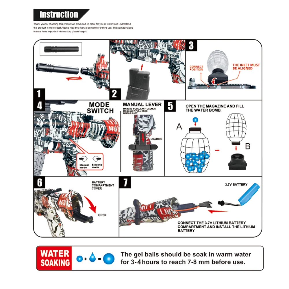 2022 M416 P90 AK47 AK 47 Splat Splatter Ball Gun Blaster Toy Splatrball Splatbal Gel Water Ball Orbeezs Gun Orby Gun Electric
