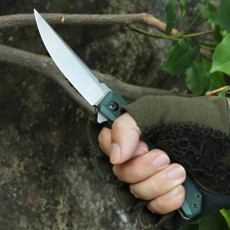 High End EDC G10 Handle D2 Blade Black Lightweight Folding Pocket Survival Knife