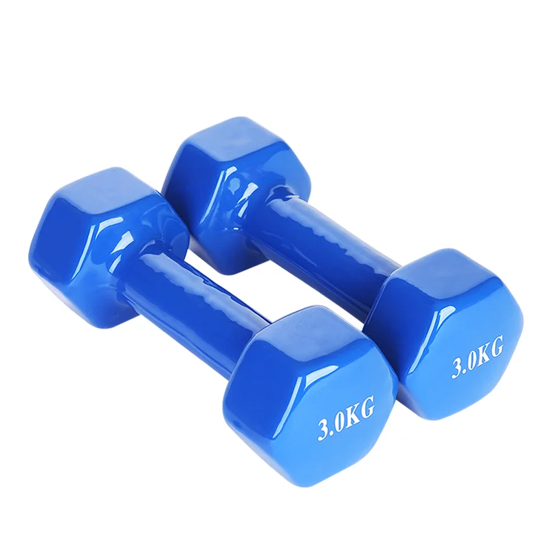 Wholesale  Gym Fitness Training Equipment Portable Colorful Rubber Hex Dumbbell
