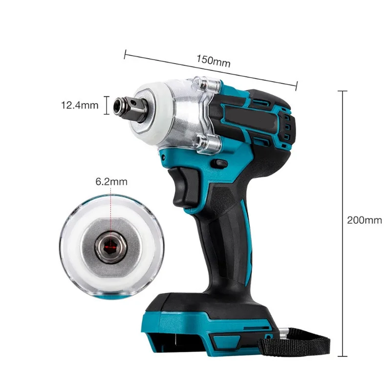 Rechargeable Cordless Nut Electric Portable One-handed Lithium Battery Brushless Motor Impact Auto Repair Wrench