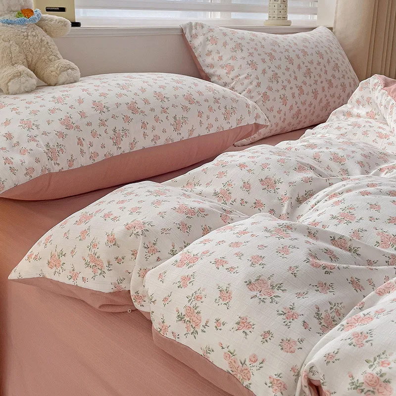 A-class Mother And Baby Grade Girl Kids Print Duvet Cover Bedsheets Wholesale 100% Cotton Bed Sheet Cartoon Bedding Set 4 Pieces