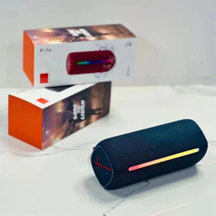 Outdoor Blue tooth Speaker  Fabric Wireless Home Desktop Audio Outdoor Portable Subwoofer Stereo Sound with LED Lights Mode