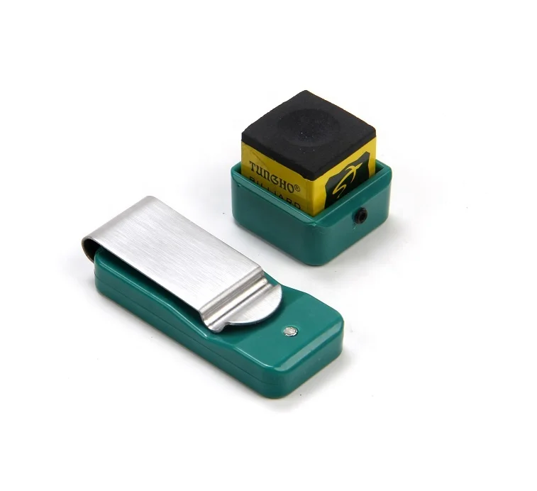 Billiard Magnetic Pool Cue Chalk Holder Snooker Cue Chalk Case Chalk box with Belt Clip