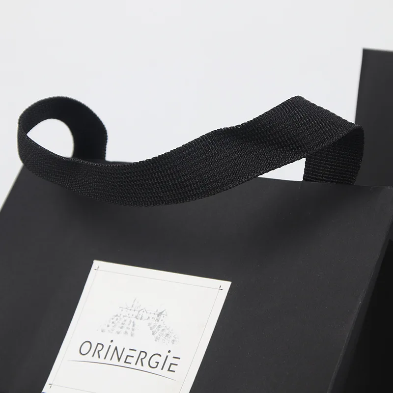 Custom size personalized different types clothing paper bags with satin ribbon, prime branded packing paper bag