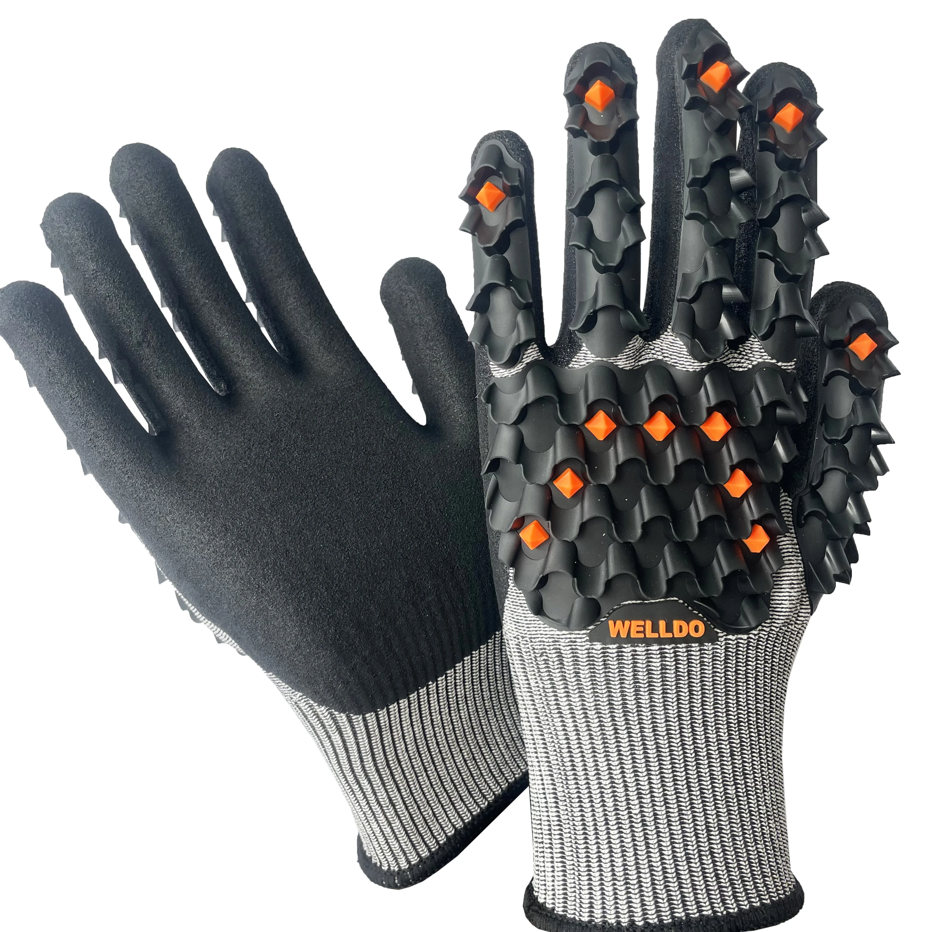 13 gauge sandy nitrile coated cut resistant level 7 puncture resistant high impact safety TPR working gloves