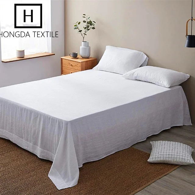 linen fabric Stone washed French linen  bed sheet sets   bedding set OEKO support customized