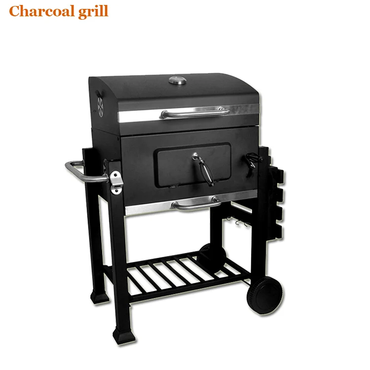 
Factory sale big outdoor meat smoker Trolley BBQ Grills Flame Safety Device grill barbecue 