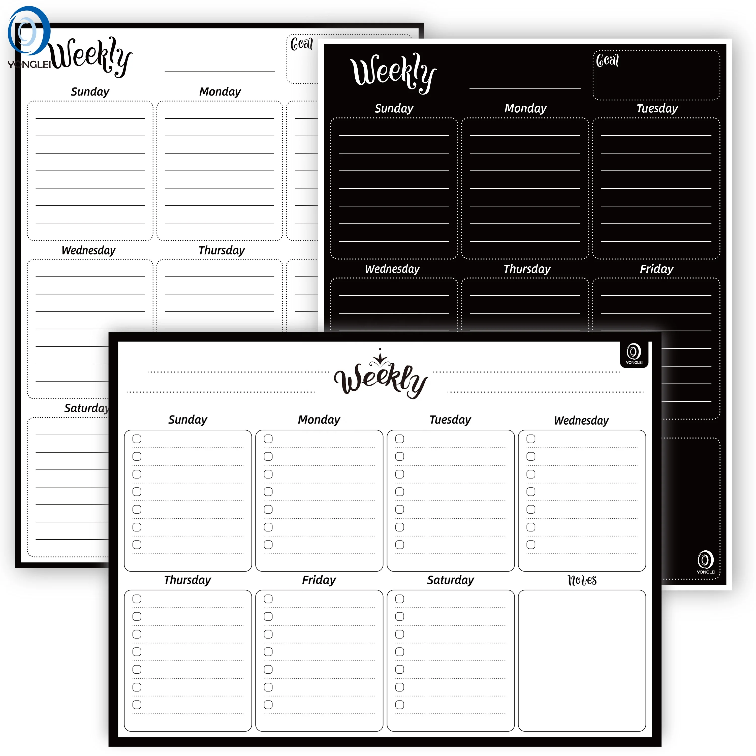 10.9-2 Nanotechnology dry erase weekly magnetic calendar week planner magnet week fridge