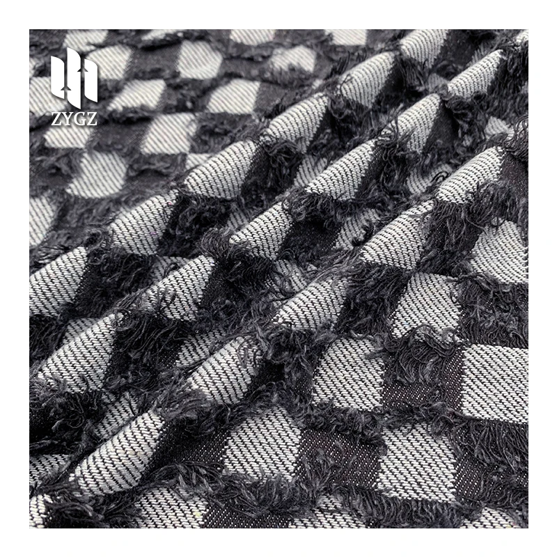 High Quality Multi-color Custom Plaid Jacquard Denim Fabric Jeans Jacket Jumpsuit Fabric Printed Denim Fabric for Shoes Luggages