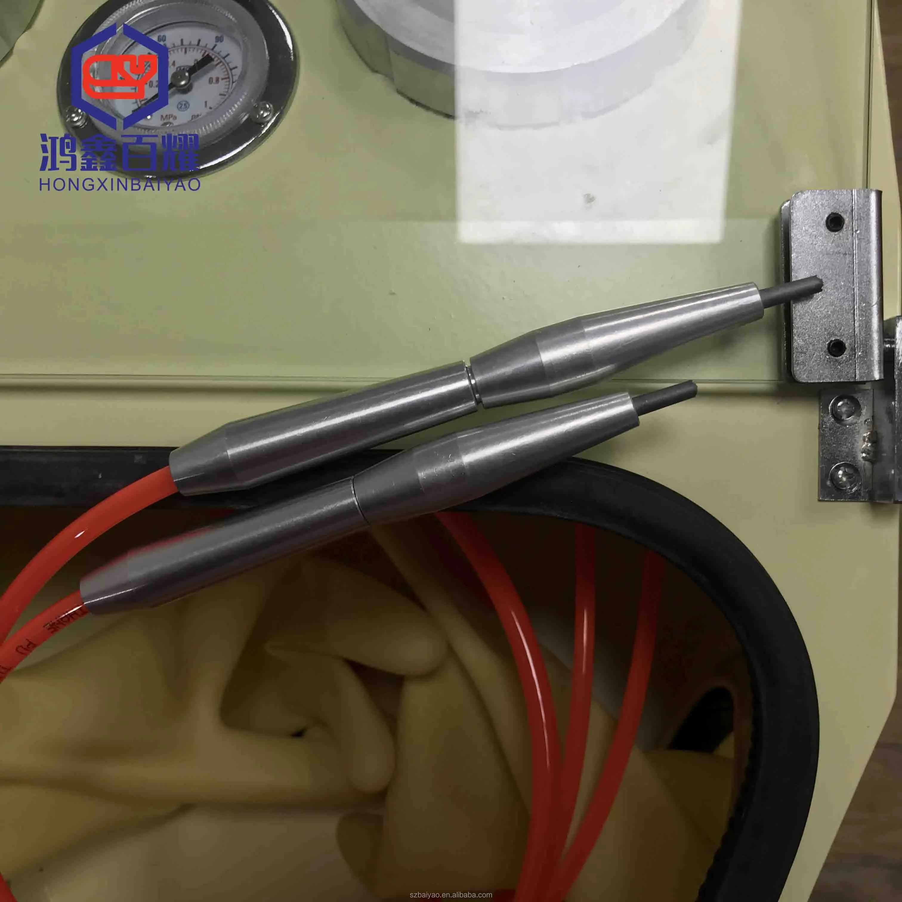 Sand blasting treatment of tooth whitening and tartar removal by special sandblasting machine for dentistry