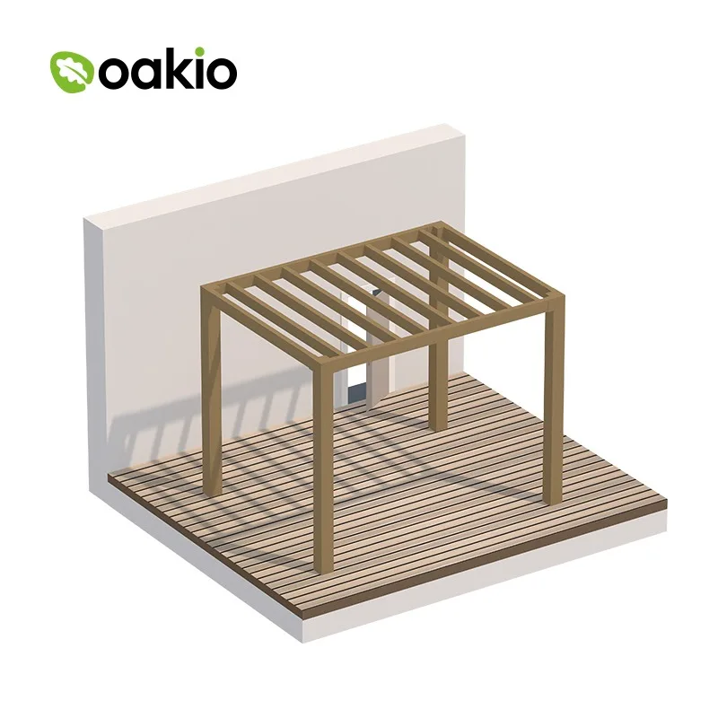 Waterproof  WPC Garden Gazebo Roof Outdoor Wood Plastic Composite Pergola