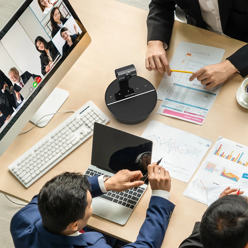 360-Degree 1080p HD Smart Video Conference Camera Microphone and Speaker