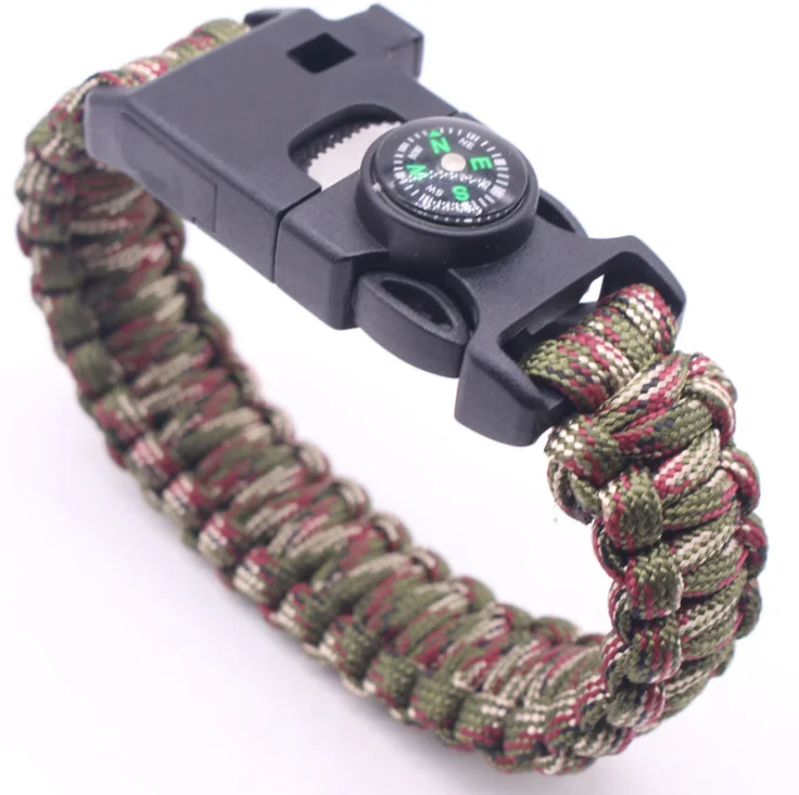 New hot manufacturers direct fashion design Emergency Survival Bracelet Fish Compass Firestarter  Fishing Survival Bracelet