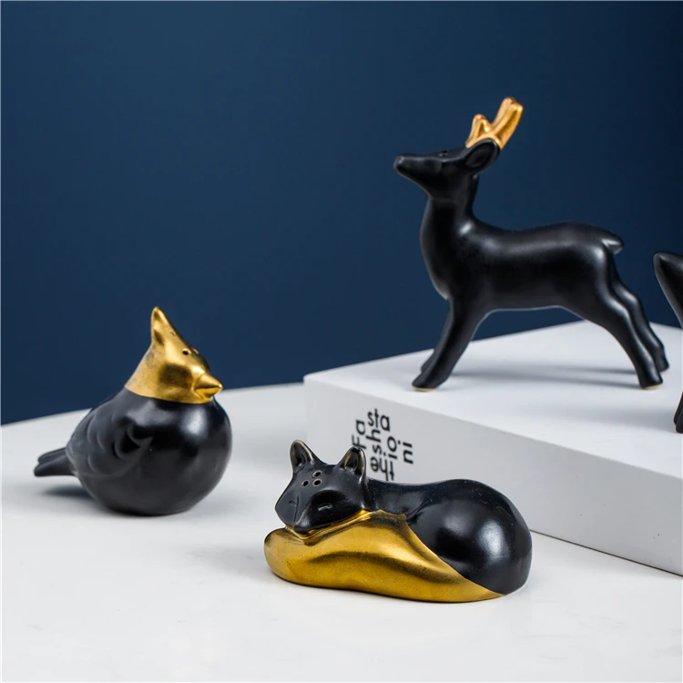 Modern stylish custom logo fox design hotel office ceramic tabletop decorations luxury home decor
