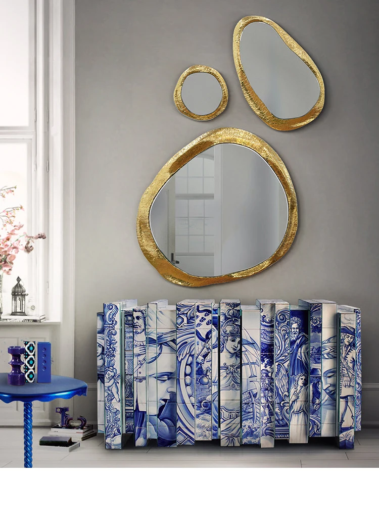 Bocado Lobo Modern light luxury wall decoration mirror minimalist stainless steel metal home art decoration factory direct sales