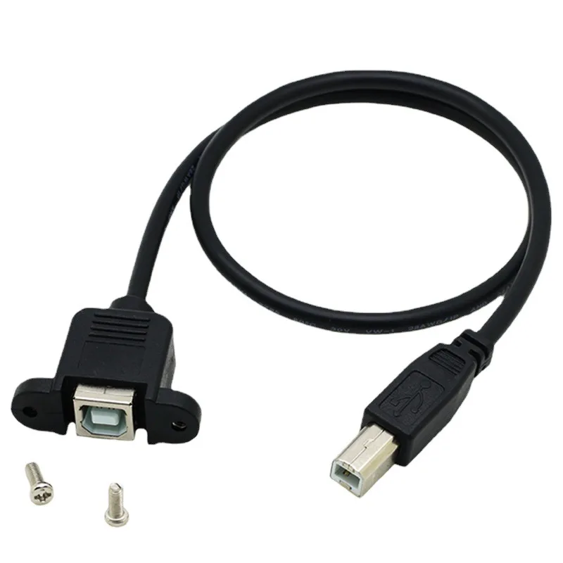 Screw Panel Mount USB B Female to Male Type C Micro Mini PH2.0 Dupont 5pin Printer Extension Adapter Cable for Scanner Fax