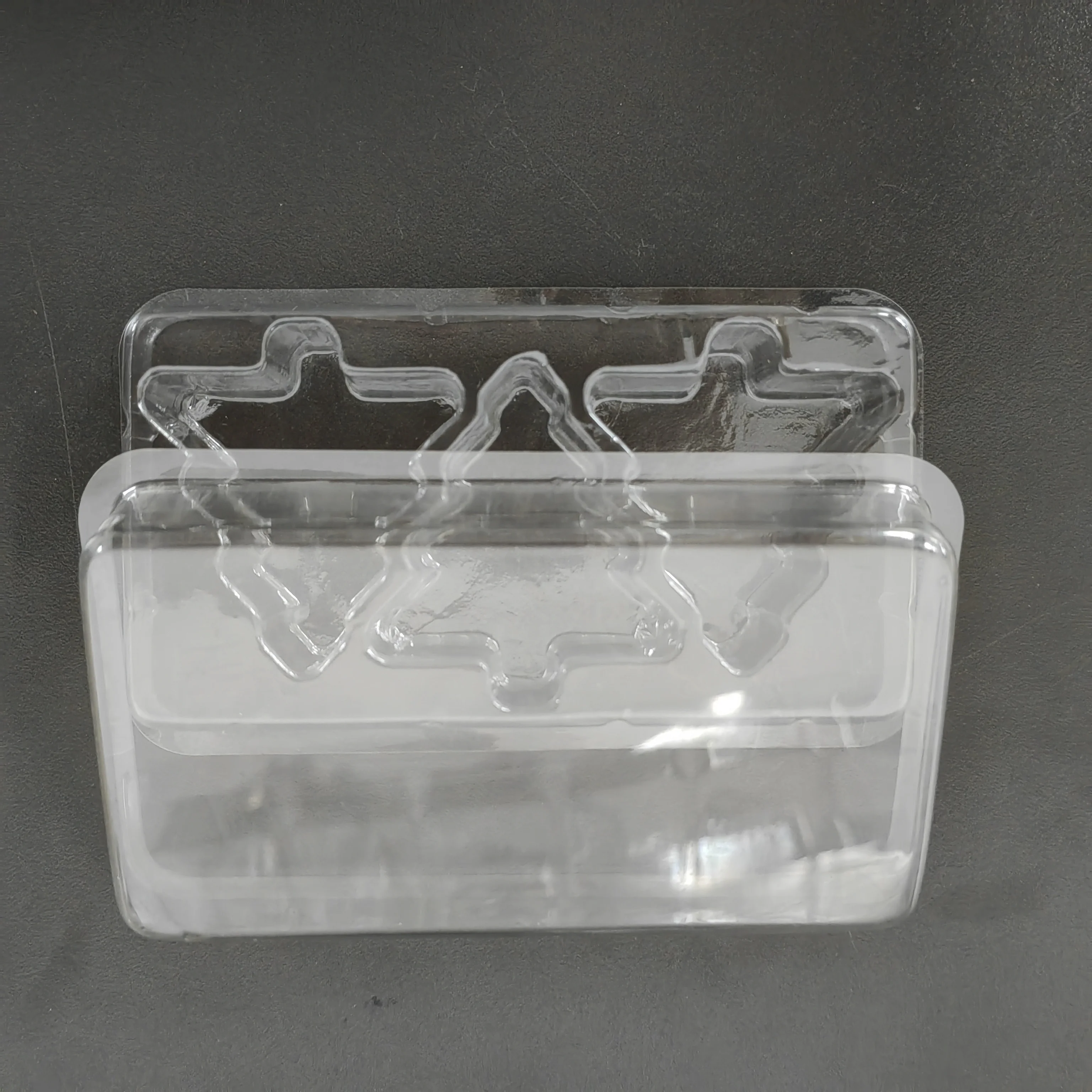 Customized clear PET plastic clamshell packaging for wax melt Christmas wax melting tray containers