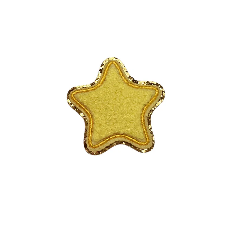 Sticker Self-adhesive Chenille Multicolored Colorful Star Embroidery Patches