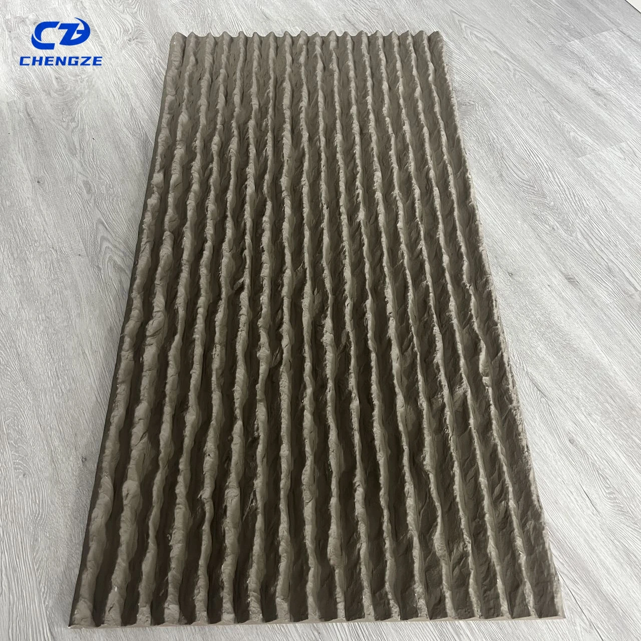 Exterior Light Weight PU Foam Stone Wave Molds Wall Panel Sheet Black