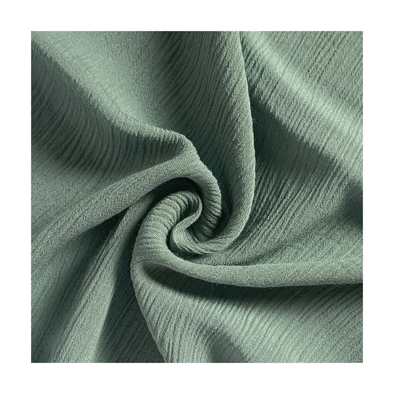 High-quality dress suspender printed fabric 120g rayon viscose interwoven rich crepe active printed wrinkle fabric