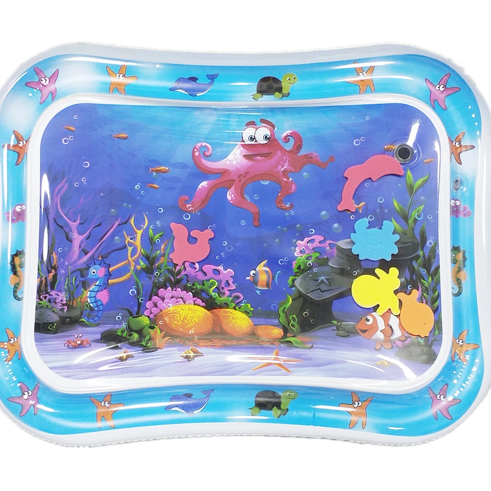 Baby Water Mat Non Toxic Inflatable Tummy Time Baby Water Play Mat