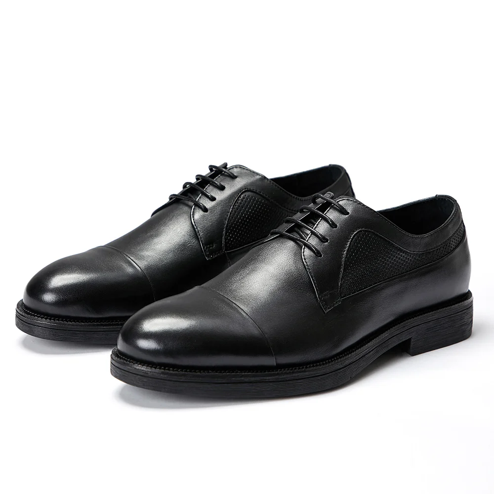 
Fasion Best Male Elegant Pumps Bespoke Leather Dress Shoe Cow Leather Breathable Casual Wingtip Black Loafers GENUINE Leather 