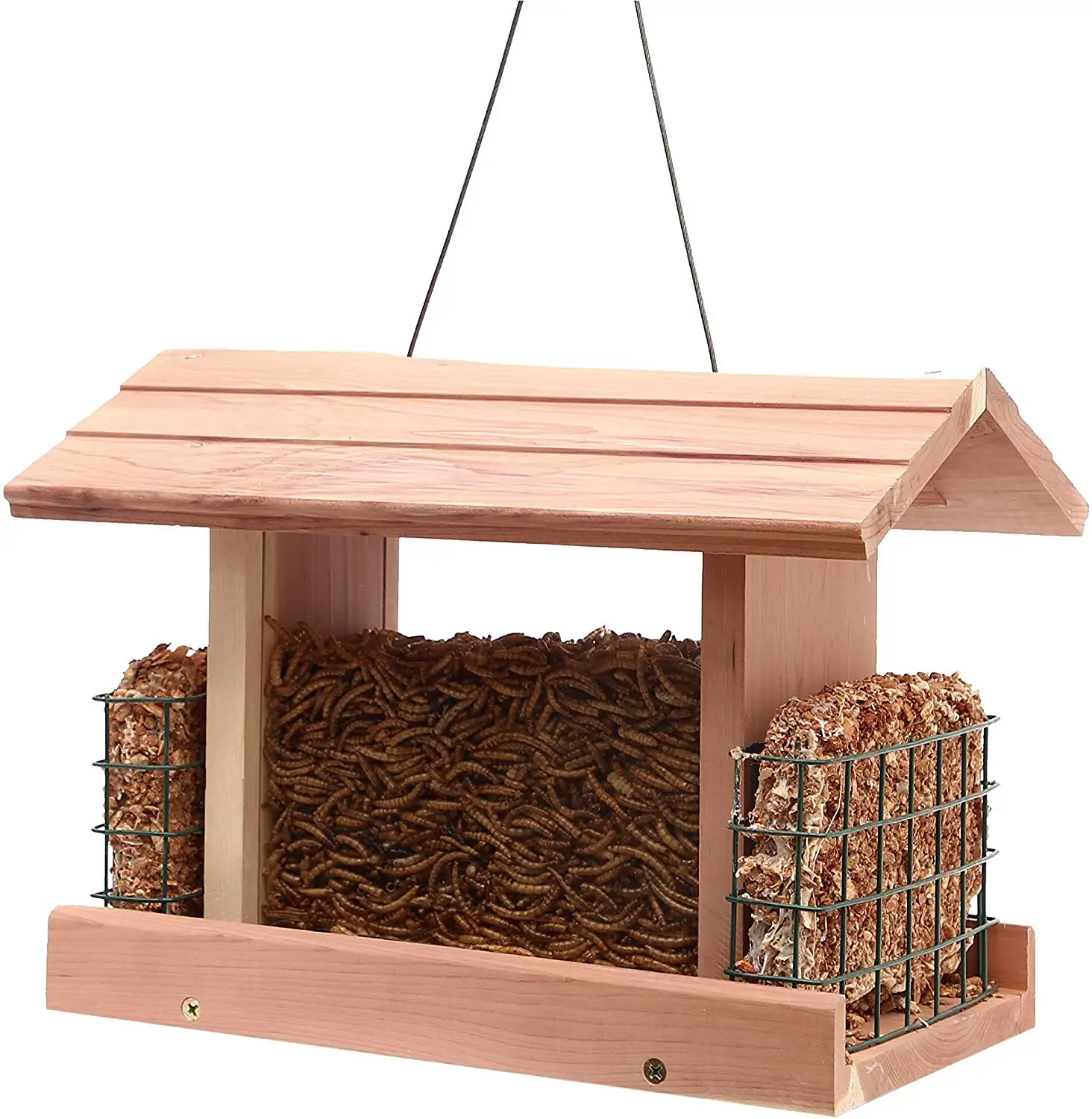 Garden Outdoor Decor Hanging Red Cedar Wooden Wild Pet House Window Bird