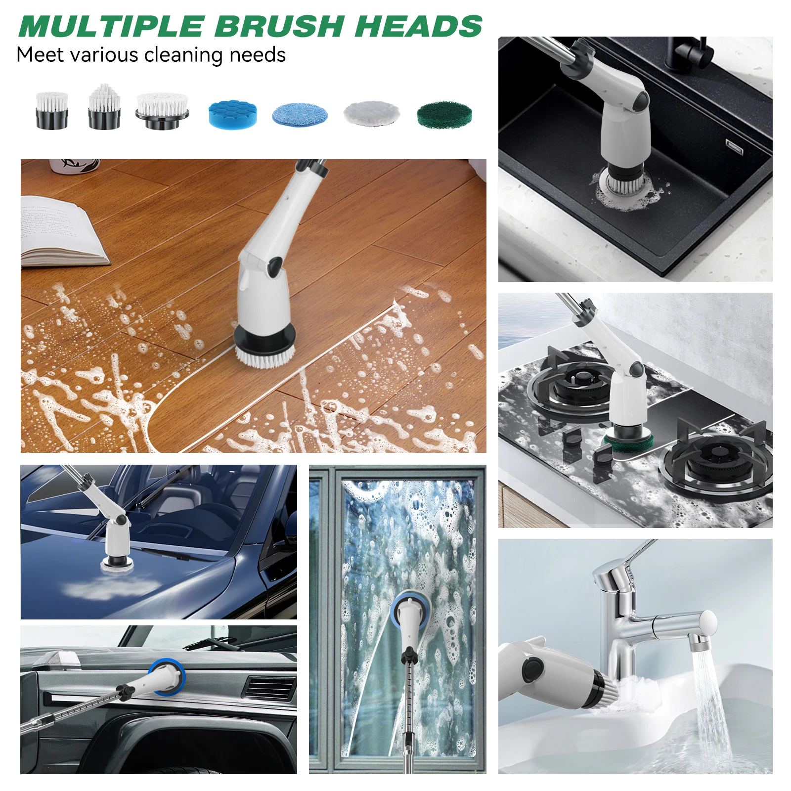 Wholesale Easy Use Electric Spin Scrubber Cleaning Brush 3 Speed Adjust 300 RPM, 400RPM, 500RPM Electric Cleaning Brush