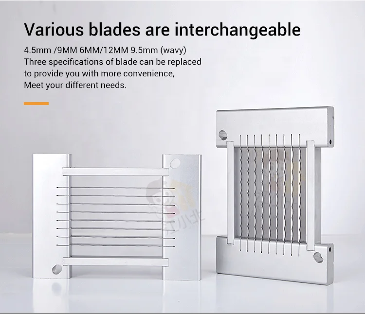 Manual Hand Held Stainless Steel Food Onion Vegetable Fruit Potato Chips Chopper Slicer Cutting Machine