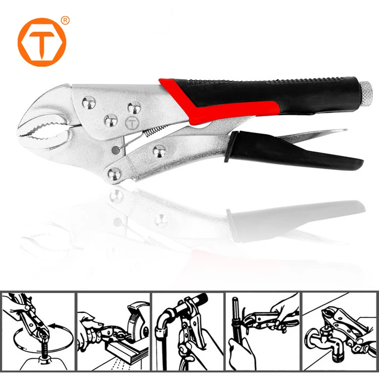 refrigeration auto adjusting tools sprinkler clamp curved jaw pinch off clip locking pliers with rubber grip