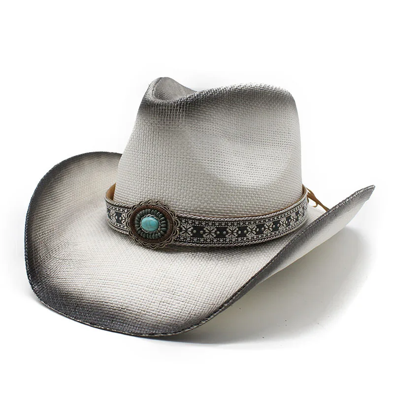 CUSTOM LOGO western jazz bulk beach sun men woman paper cloth painting cowboy cowgirl cow boy hat for men adult