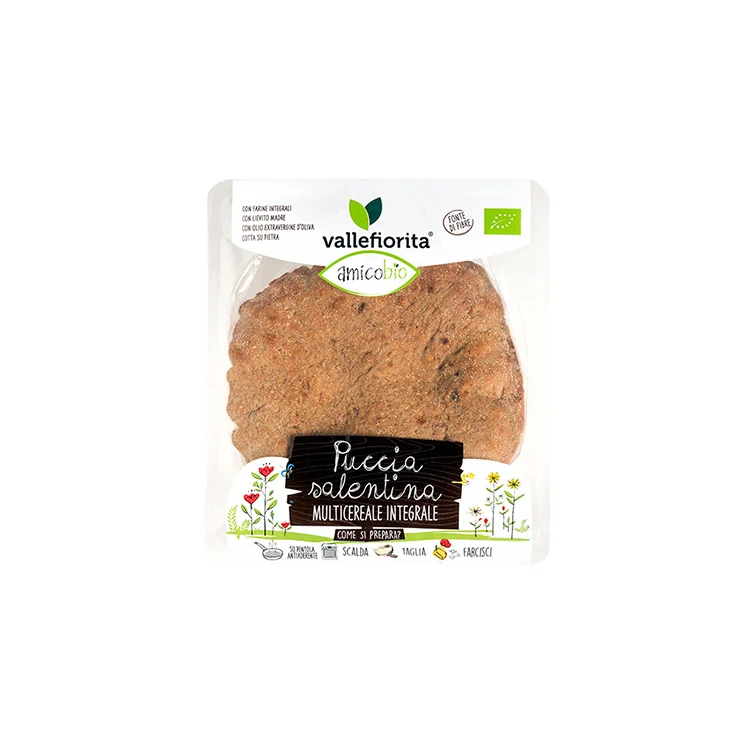 Puccia Multigrain Amicobio Frozen Bakery Product Baked On Stone Bread With Extra Virgin Olive Oil