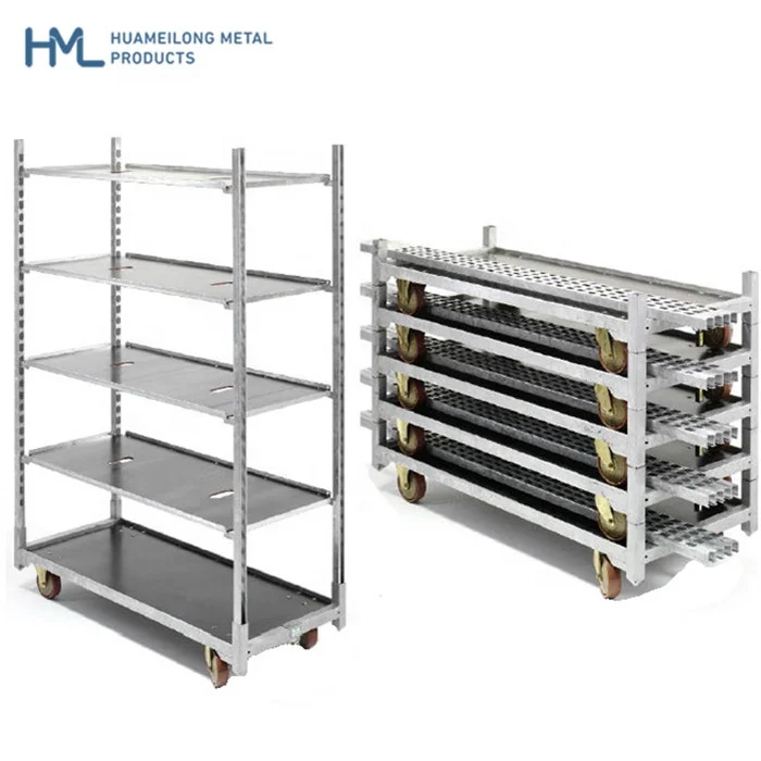 Galvanized metal horticultural nursery plant transport steel cc danish trolleys for sale
