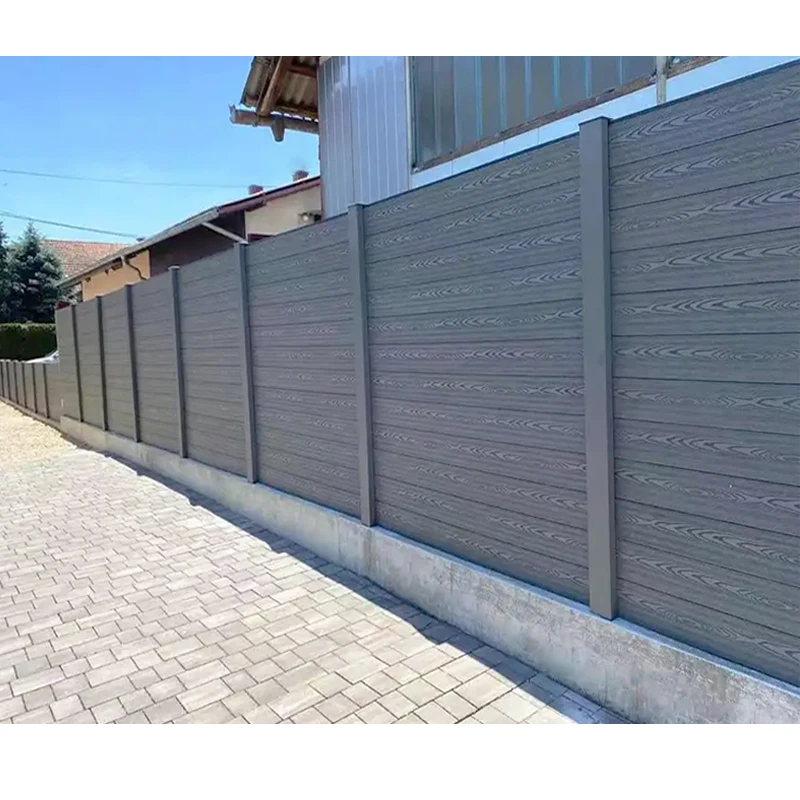Exterior wooden plastic composite woodcore fences board panel aluminum frame wpc fence post price