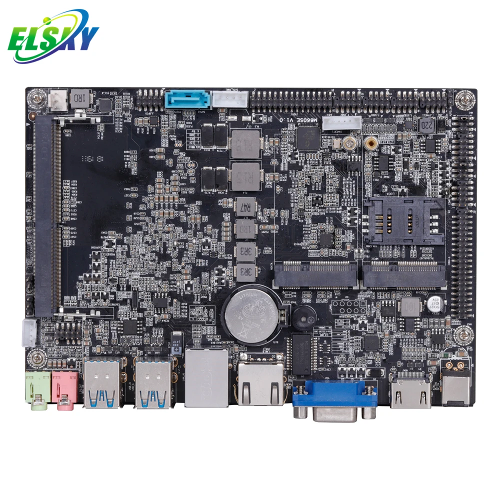 Материнская плата ELSKY M600SE с процессором процессора 6-го поколения i5 6200U HD видеокарта RS232 COM для всех в одном