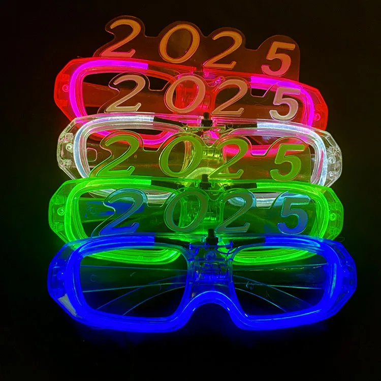 LED Number Glasses LED Flashing 2025 Light Up Party Sunglasses Luminous Eyewear Xmas Gift New Year Party Props