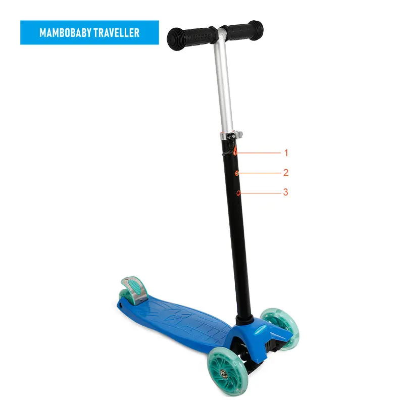 Mambobaby путешественник Новый Детский самокат с 3-х колесный дизайн для стабильность регулировки высоты скутер, способный преодолевать Броды для детей ясельного возраста