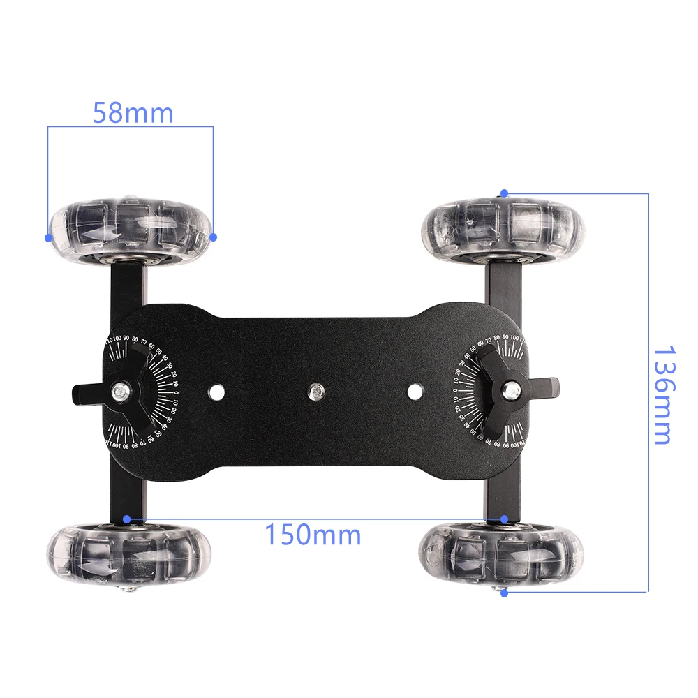 Kaliou Camera Table Dolly Slider with 22 pounds/10 kilograms Load Capacity Skater Desig  with Silicone Anti-skid Wheels