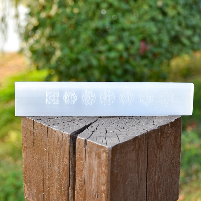 High Quality Feng Shui Crafts Crystal Slice Seven Chakra Slab Selenite Plate