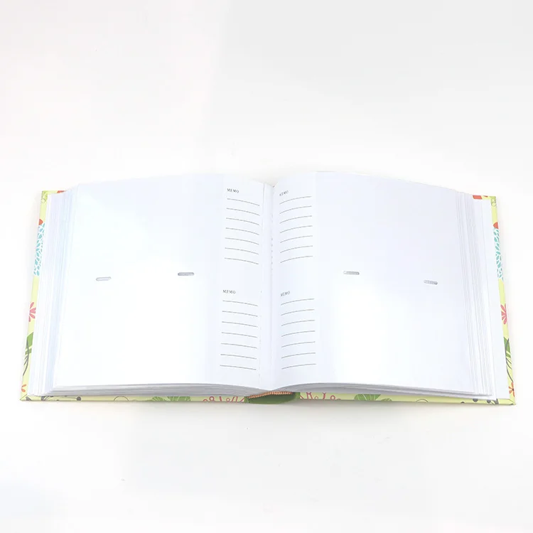 
Book bound 4*6 inch green flower 200 photos printed paper cover floral photo album 