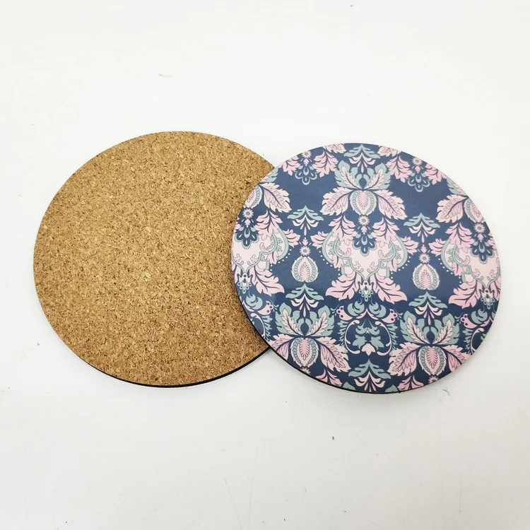 
round coaster 95mm Heat Resistant Cork Backed Blank Sublimation MDF Coaster 
