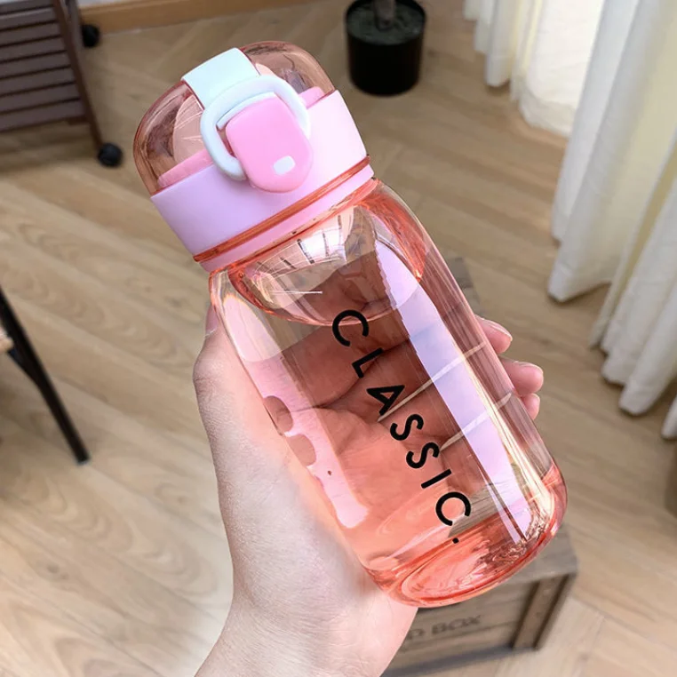 Классическая портативная чашка, Спортивная туристическая герметичная пластиковая Милая бутылка из тритана для воды и сока с крышкой для детей