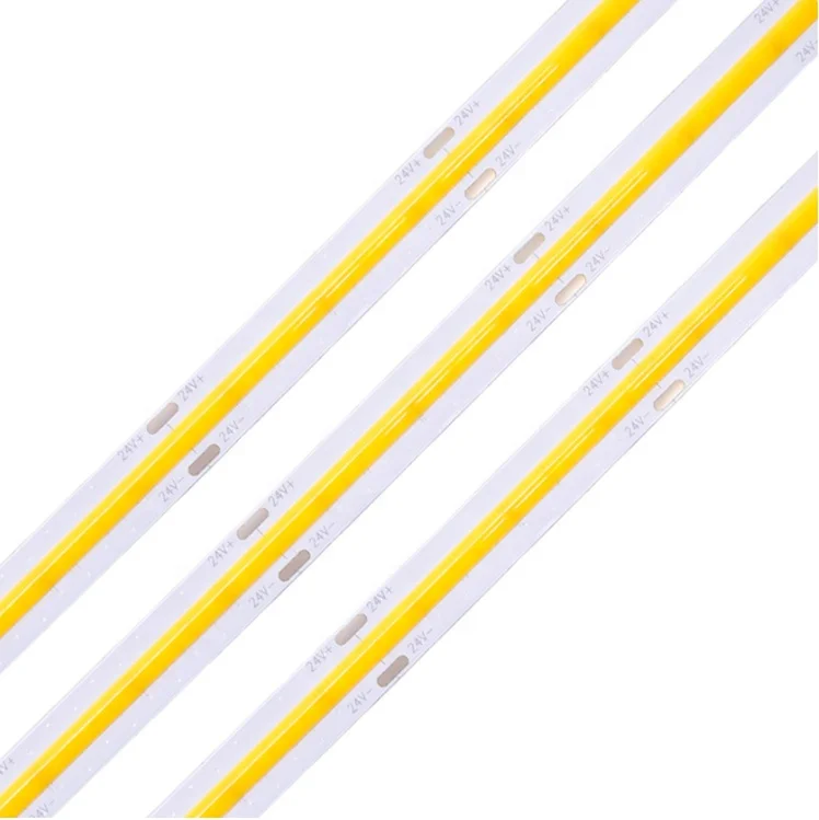 
2020 new free replacement dimmable no dot high lumen density flip chip 24V Flexible COB LED linear Strip lights for indoor 5m 