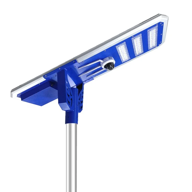 WAKATEK Outdoor 4G Smart Solar Street Lights Smart Street Lighting With CCTV Camera IP Speaker Lamp Pole