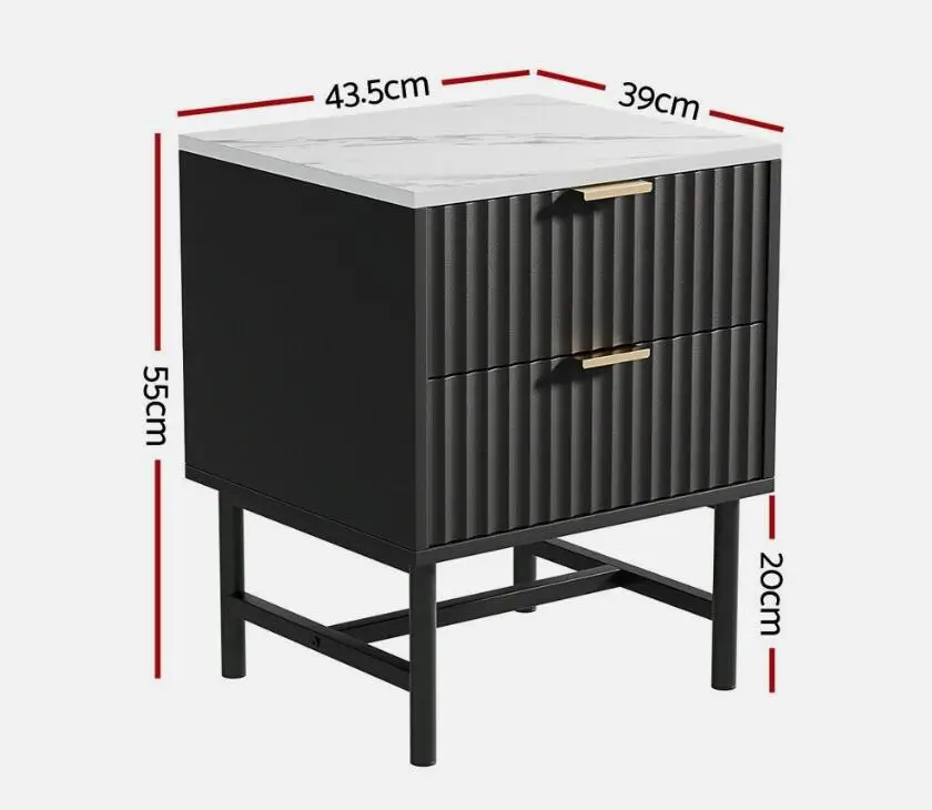 Hot Sell Nordic Nightstand with Charging Station Unique Luxury Bedside Table Suit Any Style Side Table Drawers